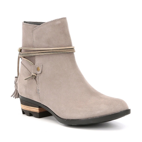 Sorel Shoes - SOREL Tan/Gray Farah Heeled Short Ankle Boot 9